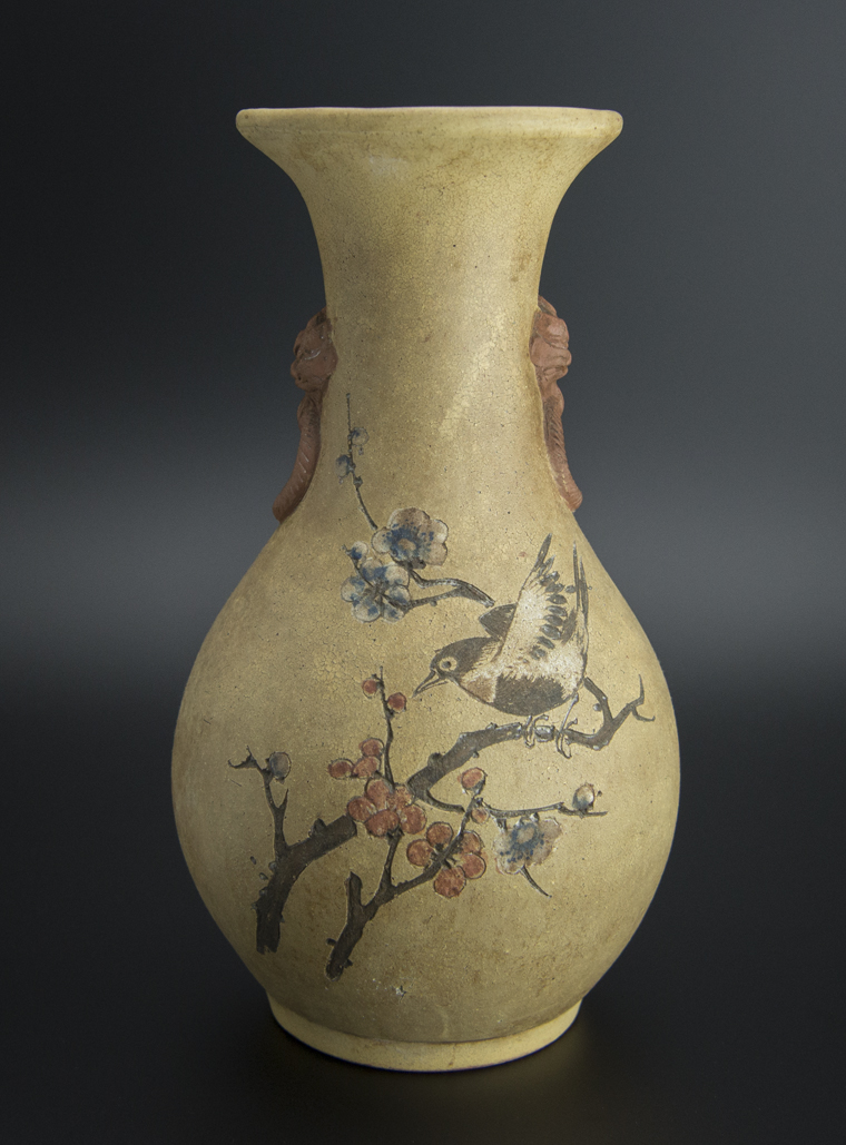 吴坤大制石陶刻紫砂瓶 雅虎拍卖 yahoo代拍 日