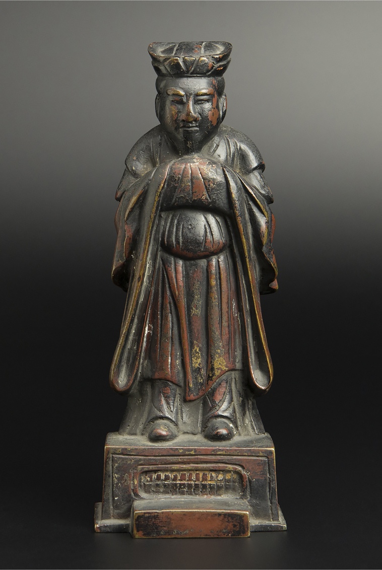 旧家蔵出『仏教美術 明 古銅流金製造 金剛薩錘仏像 永年施款 古寺買取