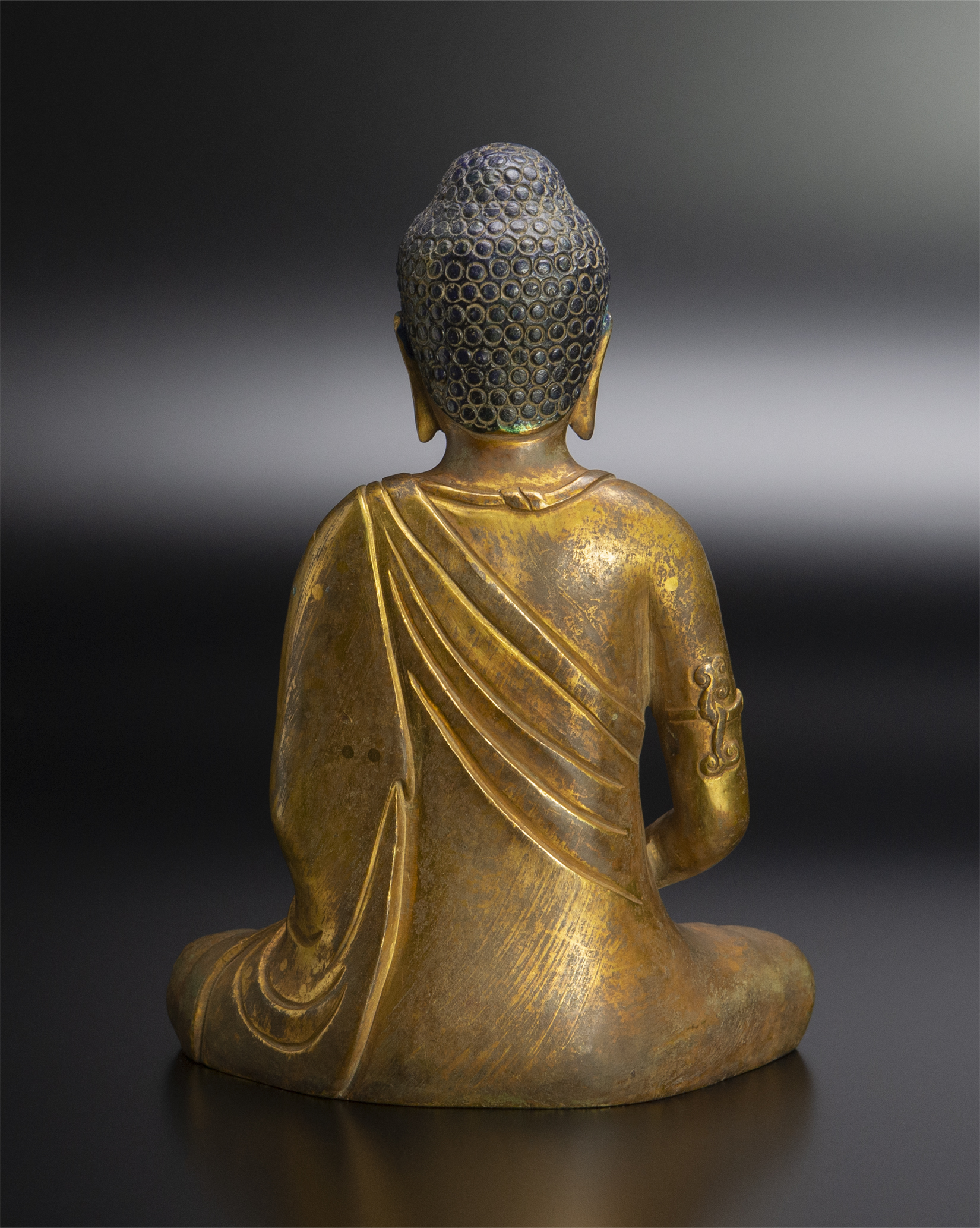 明 銅鎏金釋迦摩尼坐像 中国 古美術