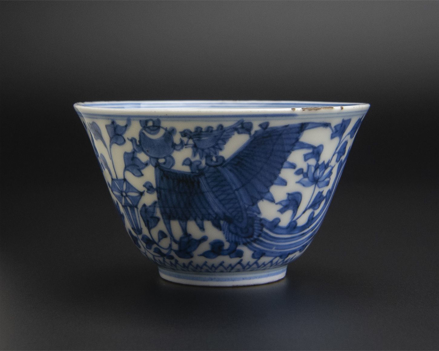 中国美術　大明嘉靖年製　青紬碗　直径8.5cm タトコ　東N7-0901① 中国美術 大明嘉靖年製 青紬碗 直径8.5cm タトコ 東N7-0901①