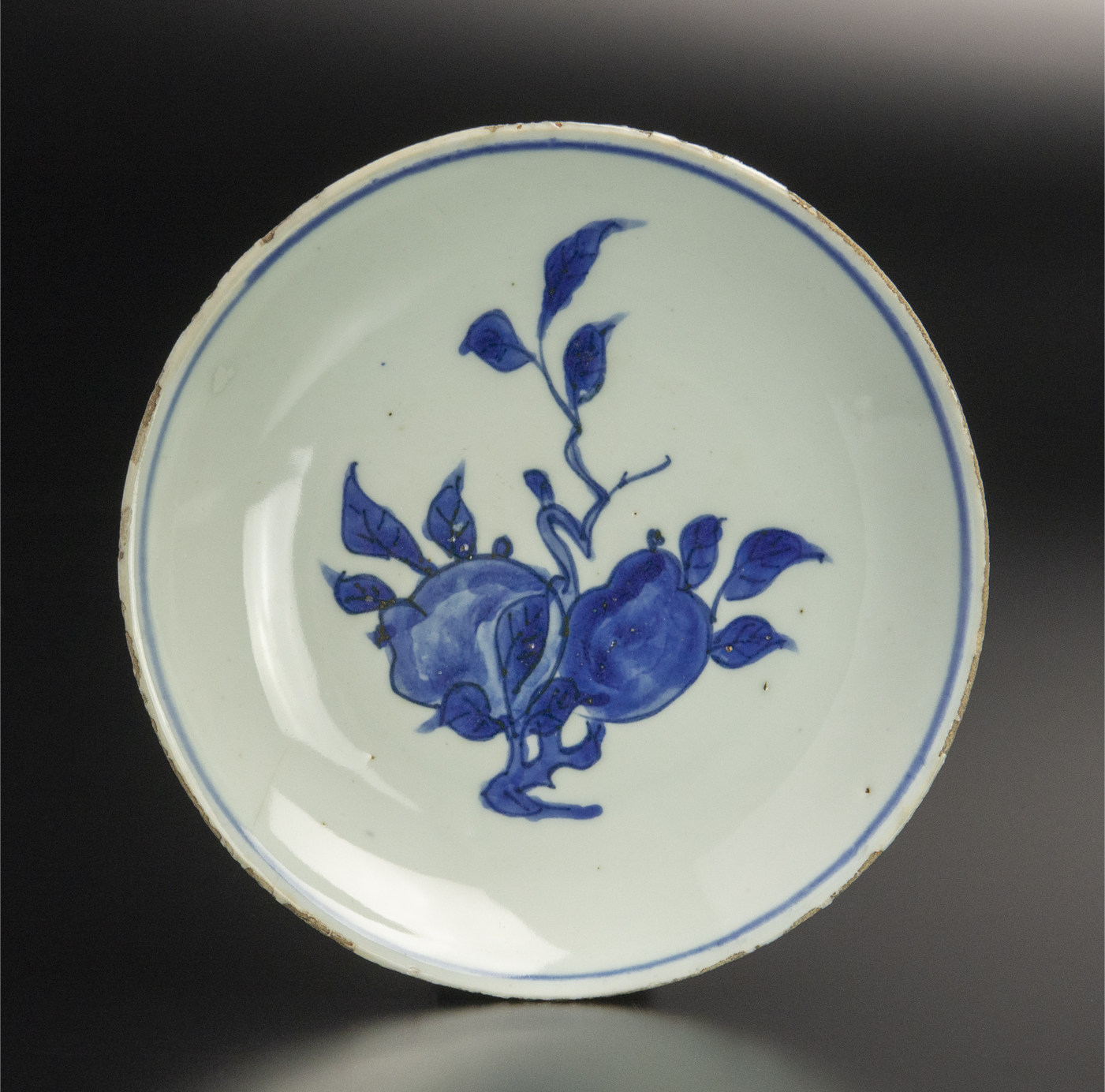 中国美術明青花磁器 （明 青花折枝桃花紋盤 中国 古美術 商品