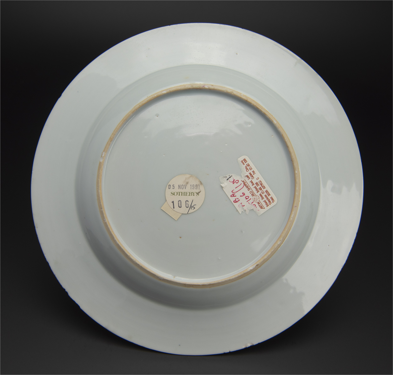 中国美術粉彩老少圖紋描金花卉紋飾り旧家蔵出(SH536)